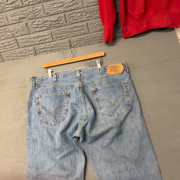 Levi's Other - Levis 501 Original Fit Mens Light Wash Blue Straight Leg Denim Jeans W42 L32